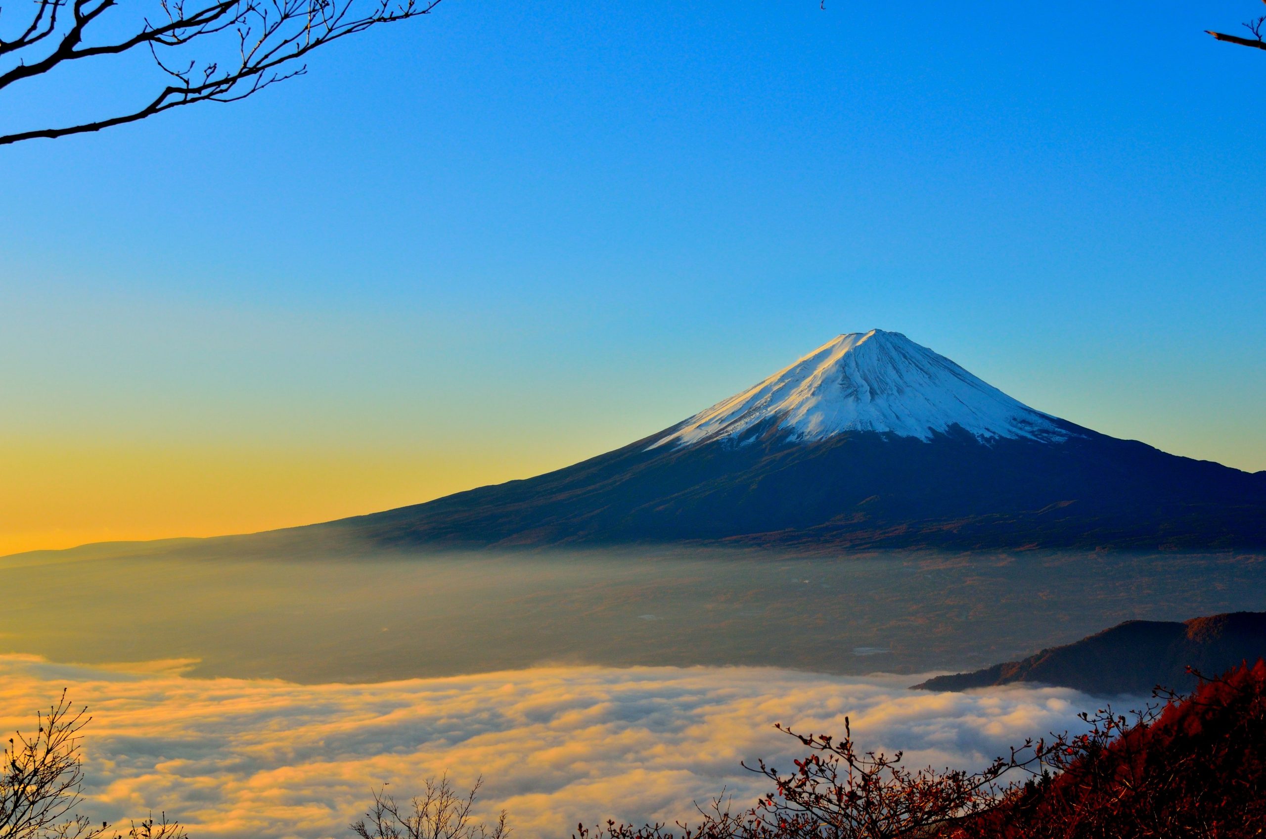 black-and-white-mountain-over-yellow-white-and-blue-sky-46253